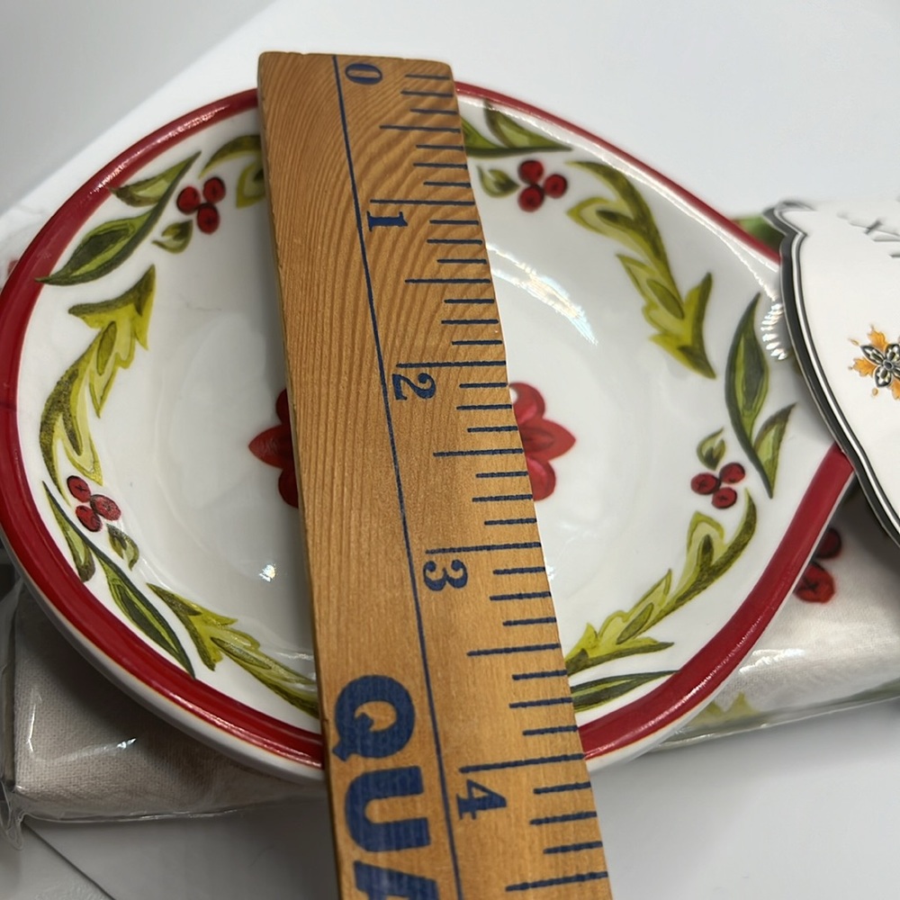 Le Cadeaux Art de La Table Vischio Melamine Spoon Rest & Tea Towel Set Floral - Picture 10 of 10